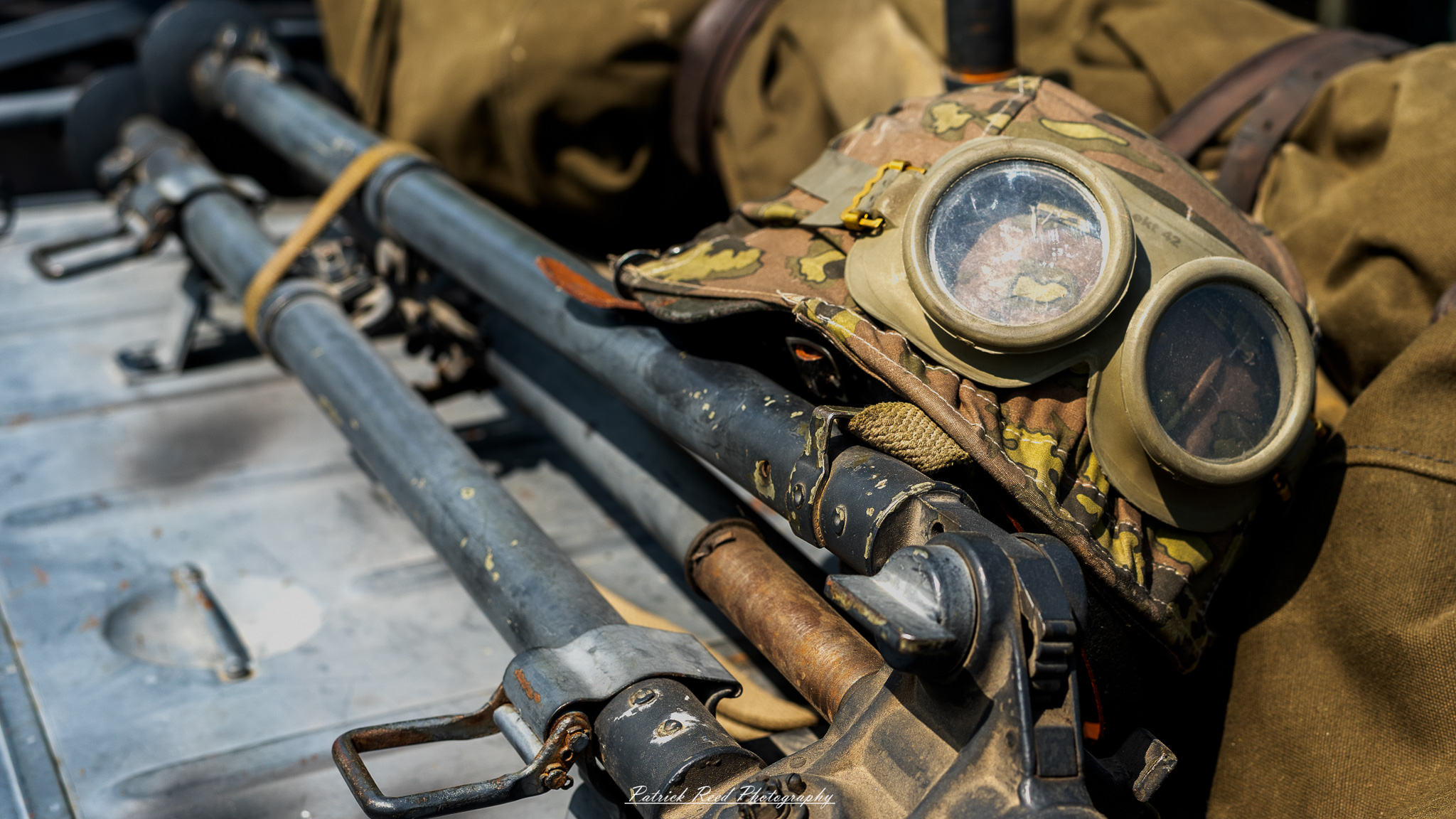 USS LST 393 Reenactment-29 German Helmet and Goggles – USS LST 393 Reenactment, June 7th, 2025